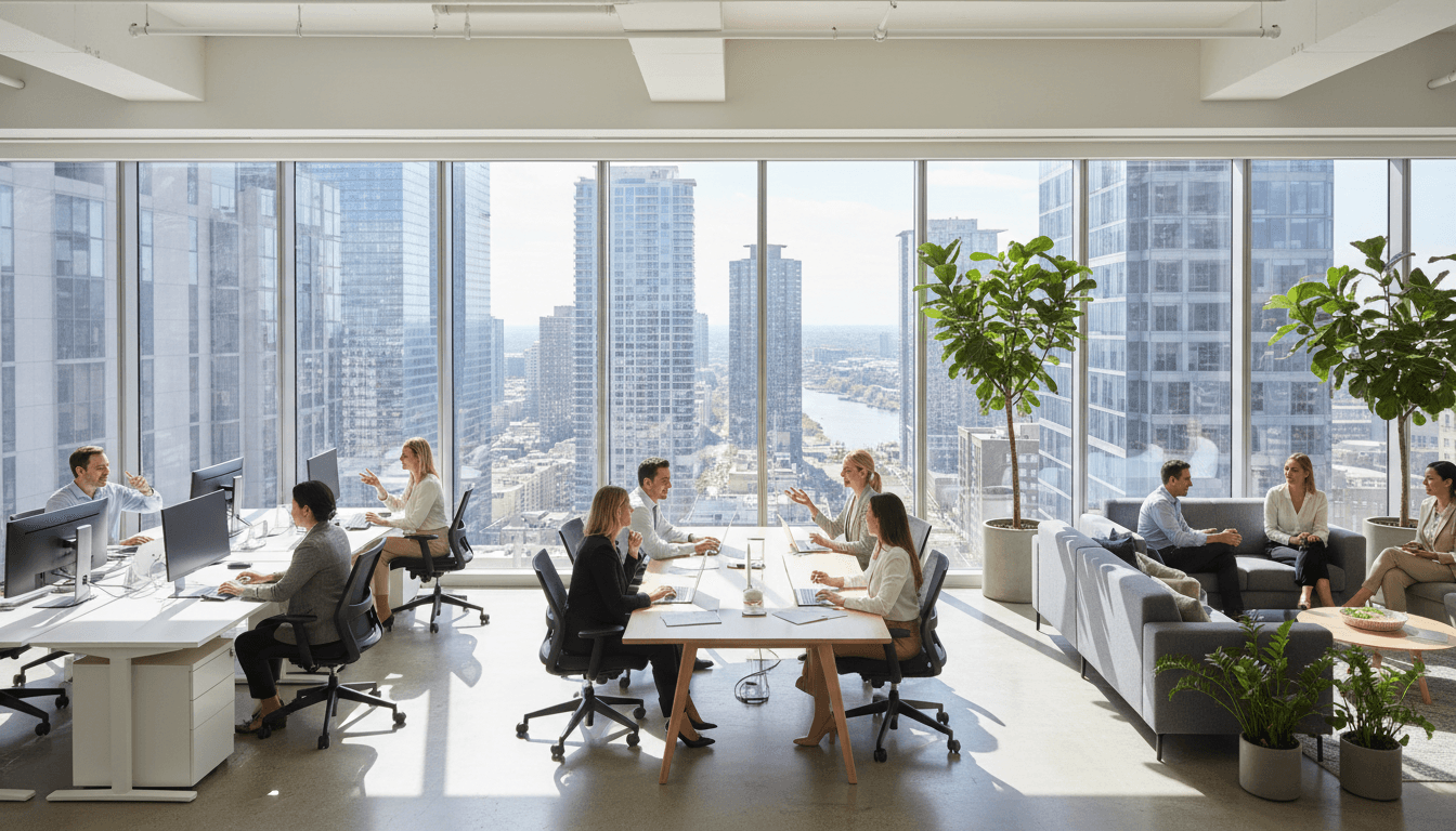 London office environment where businesses access the digital portal